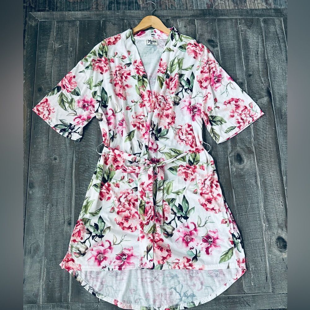 Show Me Your Mumu Pink White Floral Robe